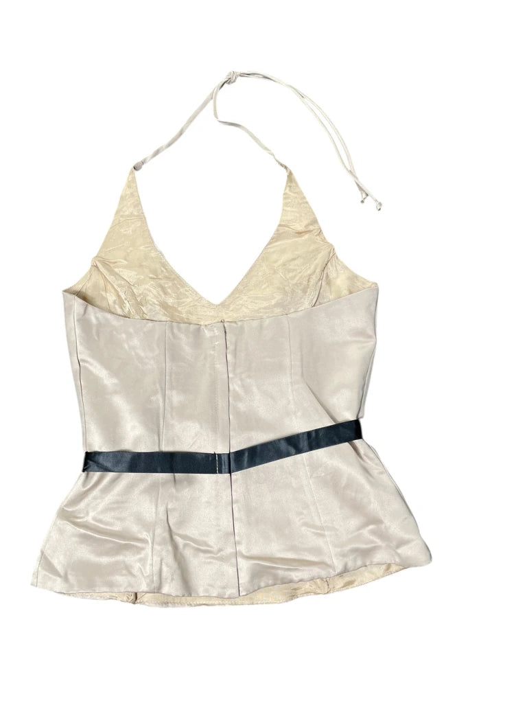Champagne Satin Halter Top (S)