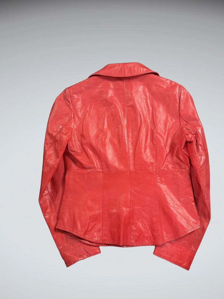 Nine West Red Leather Blazer Women (M)