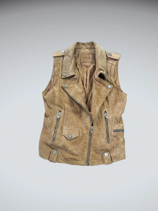 BlankNYC Brown Genuine Leather Vest Women (S)