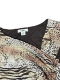 Animal Print Ruffle Vintage Top (M)