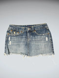 Aeropostale Distressed Blue Vintage Denim Skirt (S)