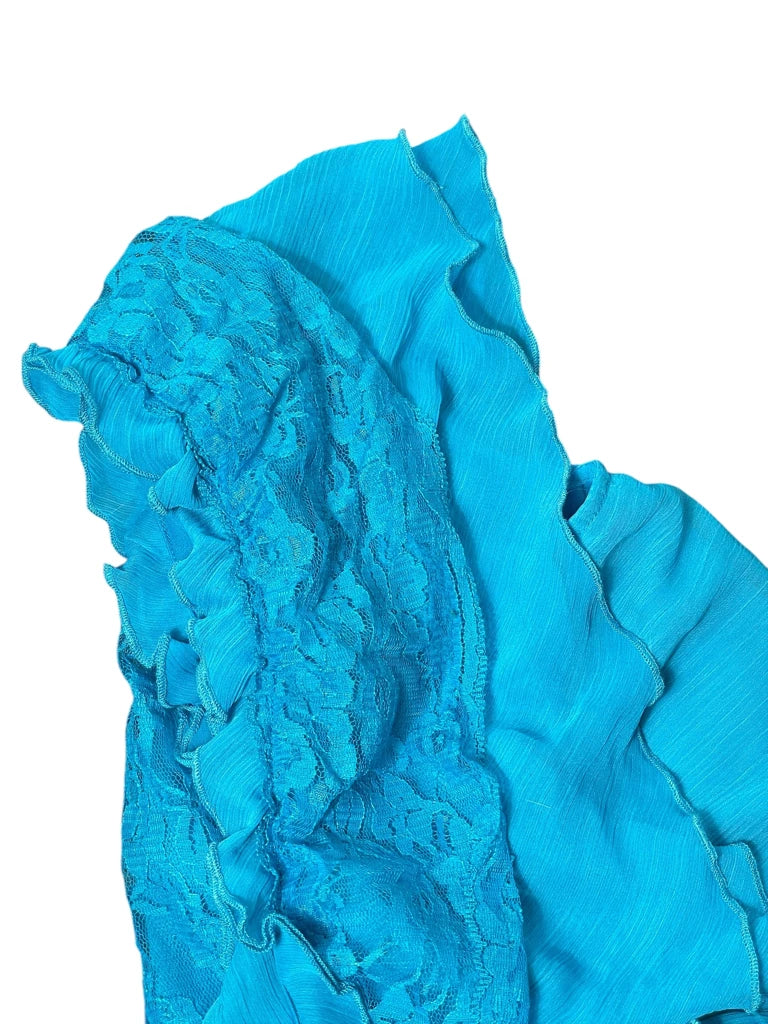 Aqua Ruffle One-Shoulder (S)