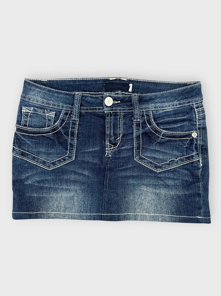 Denim Mini Skirt with Back Pockets (W30 / L)