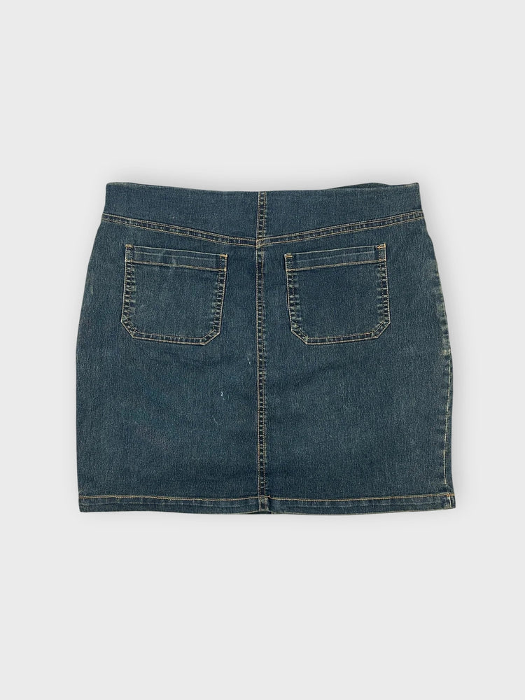 Denim Mini Skirt with Chic Belt (W31 / L)