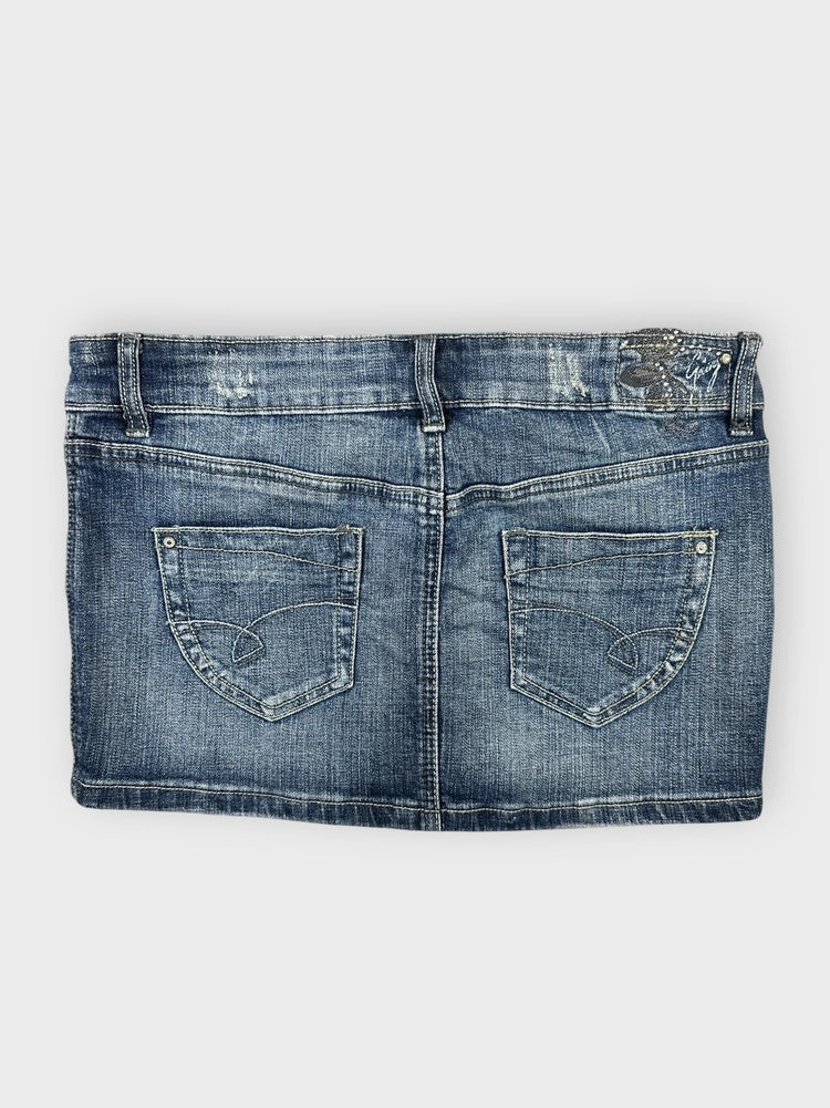 Denim Mini Skirt with Button Details (W30 / L)