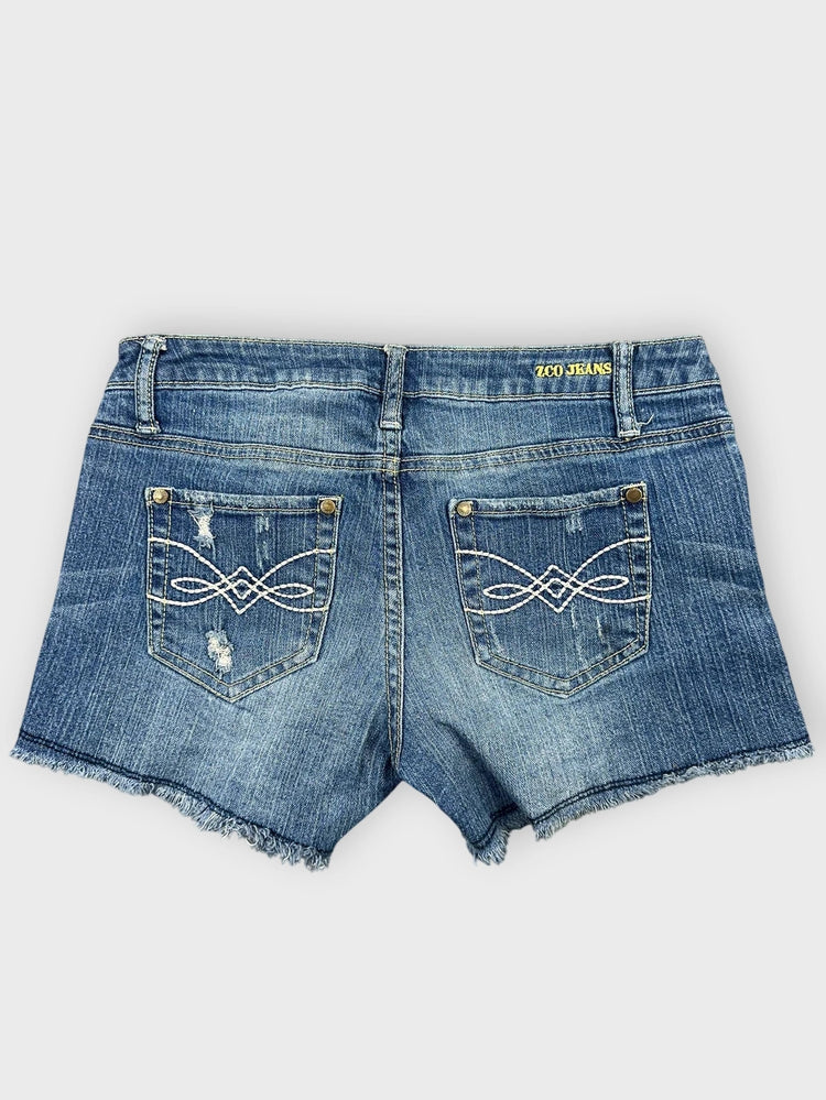Distressed Denim Mini Shorts for Effortless Vibe (W30 / L)