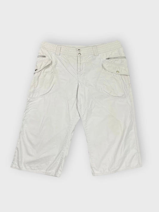 front view, DKNY Active Light Grey Zip Shorts, vintage Y2K second hand piece