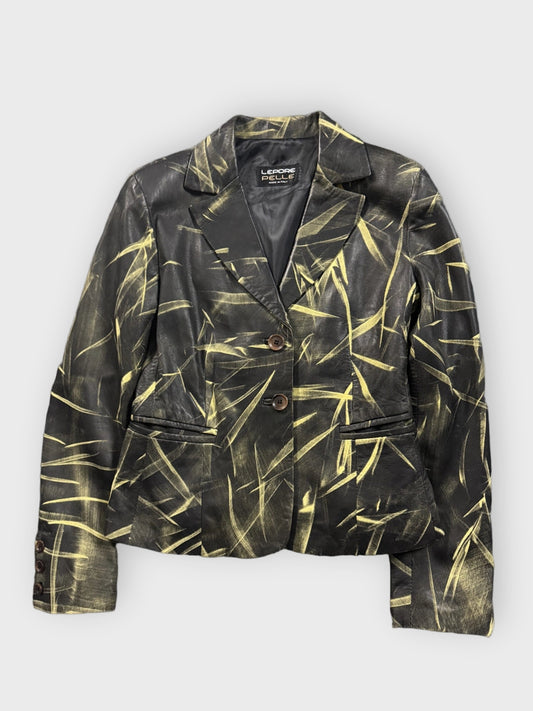 Lepore Pelle Black Pattern Vintage Blazer (M)