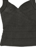 Black-on-Black Patterned Lace Lingerie Top (S)