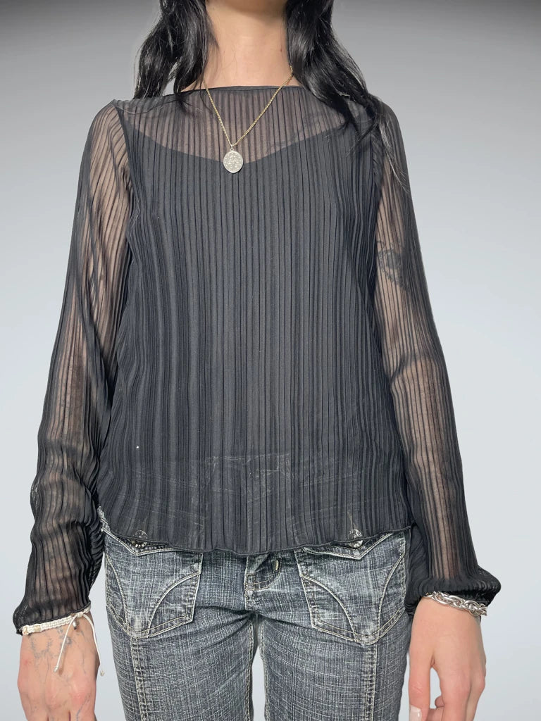 long sleeve black top