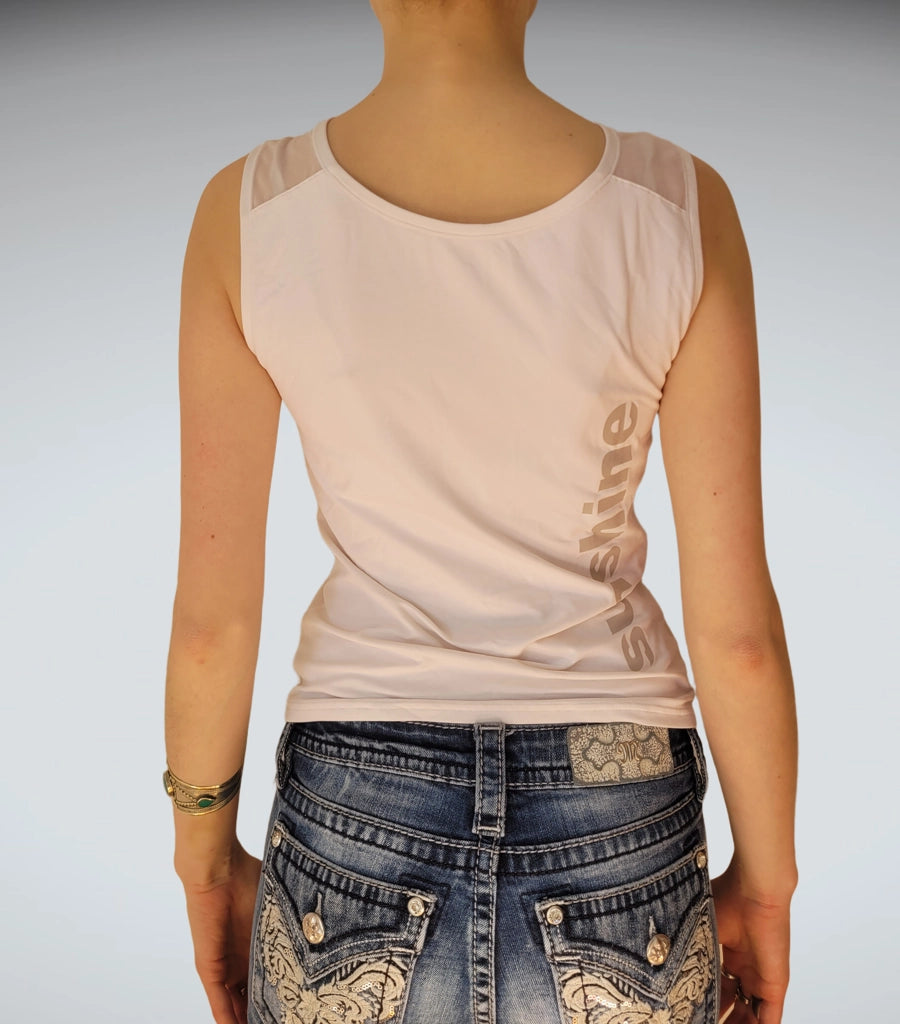 White Fitted Vintage Tank Top (L)