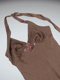 Glamorous Chocolate Brown Halter Dress (M)