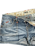 Zanadi Light Wash Rolled Hem Denim Hotpants (L)