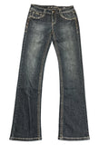 Dark Wash Embellished Flare Jeans (S)