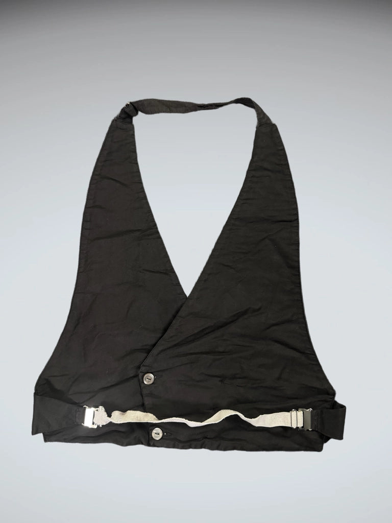 Chic Black Halter Tailored Vest (M)