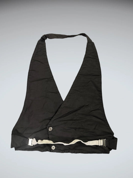 Chic Black Halter Tailored Vest (M)