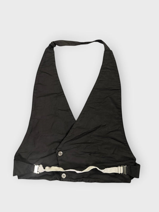 Chic Black Halter Tailored Vest (M)