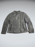 WhetBlu Grey Genuine Leather Racing Jacket Women (S)