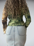 Flare sleeves Y2K top