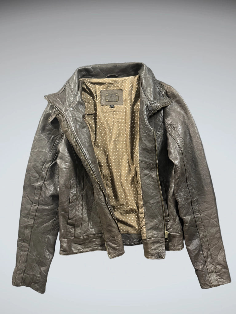 Le Tempe de Paris Washed Brown Grey Jacket (XS)