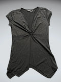 Black Sparkle Asymmetrical Hem Dress Top (M)