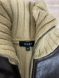 Leather jacket with fabric