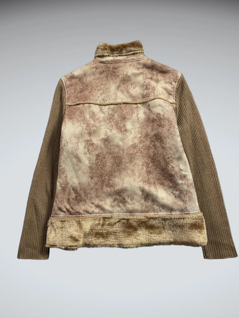 Vintage Brown Acrylic Coat Women (M)