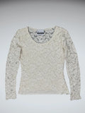 Michi Collection White Elegant Blouse Top (M)