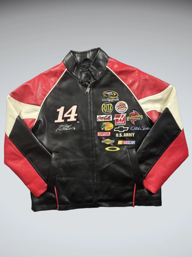 Nascar Red Faux Leather Race Jacket (S)