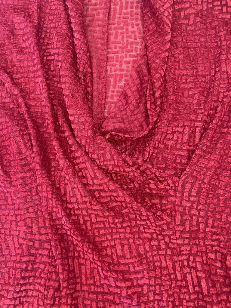 Red Textured Wrap Longsleeve Top (L)