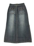Limited Datoo Dark Wash Pocket Denim Maxi Skirt (XS)