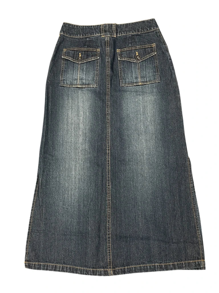 Limited Datoo Dark Wash Pocket Denim Maxi Skirt (XS)