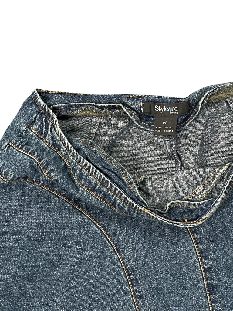 Style & Co Panelled Flare Denim Skirt (S)