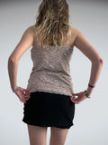 beige bloom – sheer lace cami (L)