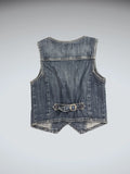 Cherokee Fitted Blue Denim Vest Women (S)