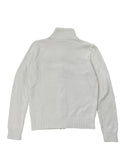 White Polo Ralph Lauren Full-Zip Sweater with Crest Embroidery (S)