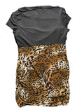 Tiger Print Ruched Top with Shrug (M)