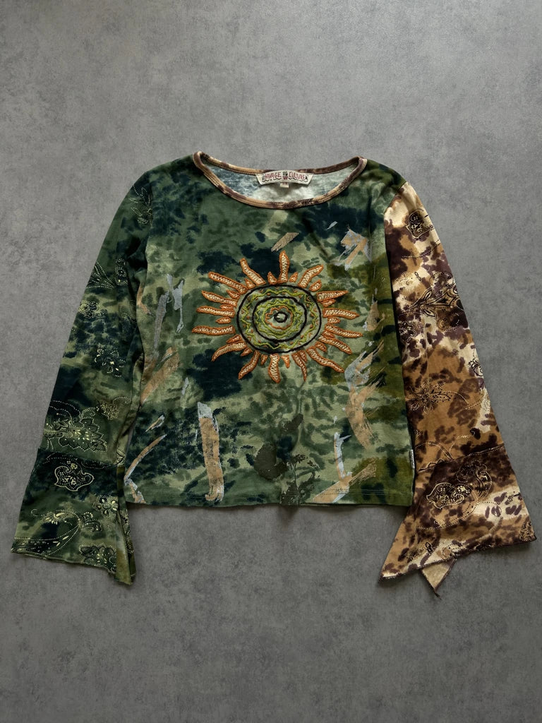 Flare sleeves Y2K top