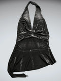 Black Striped Metallic Knit Tank Top (M)
