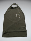 Green Backless Halter Top with Shiny Details (S)