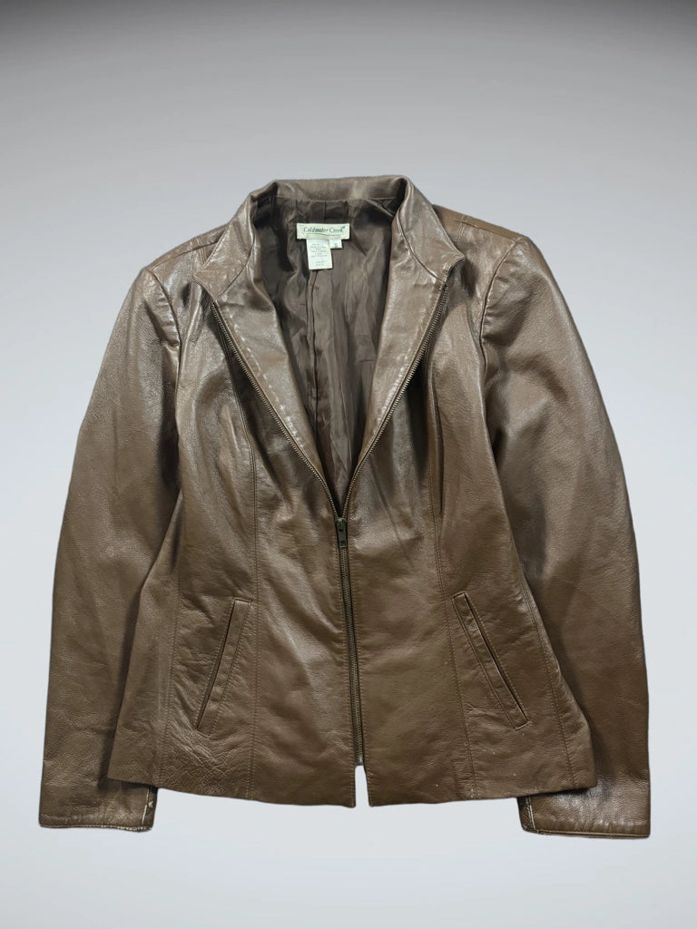 Coldwater Creek Brown Genuine Leather Jacket (S)