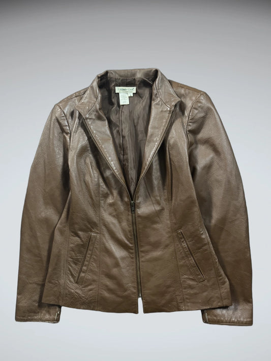 Coldwater Creek Brown Genuine Leather Jacket (S)