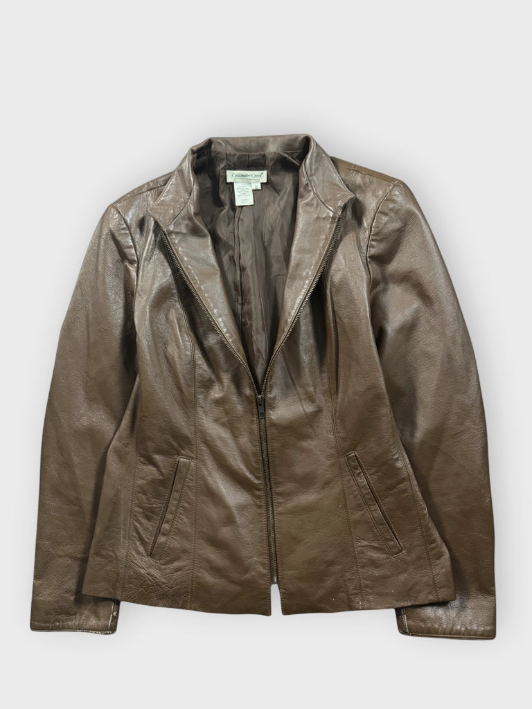Coldwater Creek Brown Genuine Leather Jacket (S)