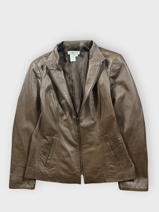 Coldwater Creek Brown Genuine Leather Jacket (S)