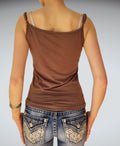 Brown Lace Detail Camisole Top (M)