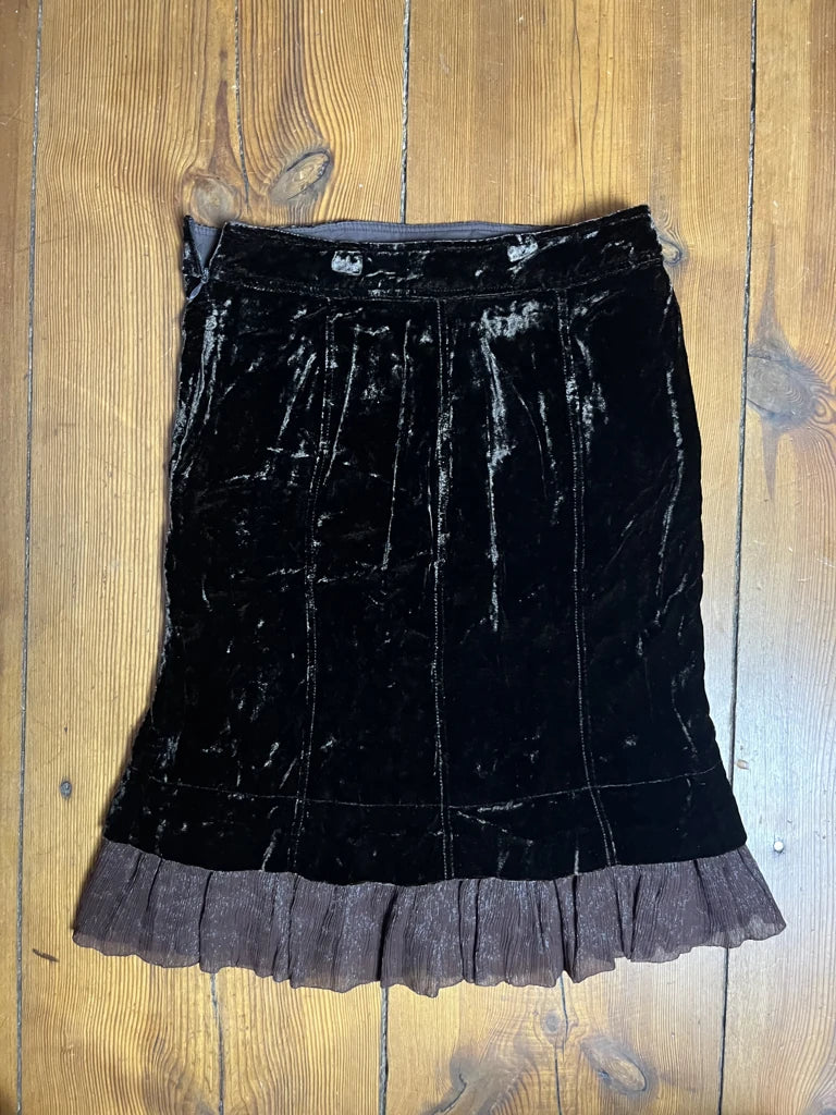 Brown Satin Skirt