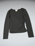 La Belle Open Chest Black Top (M)