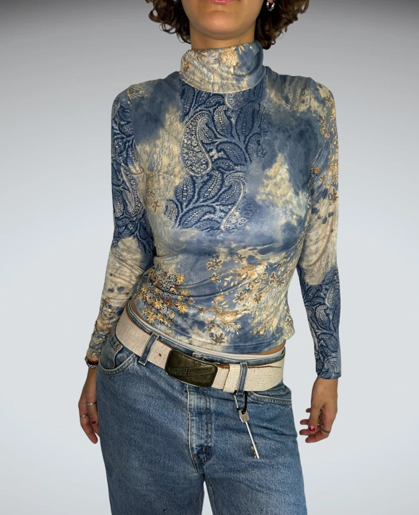 Blue y2k turtle neck