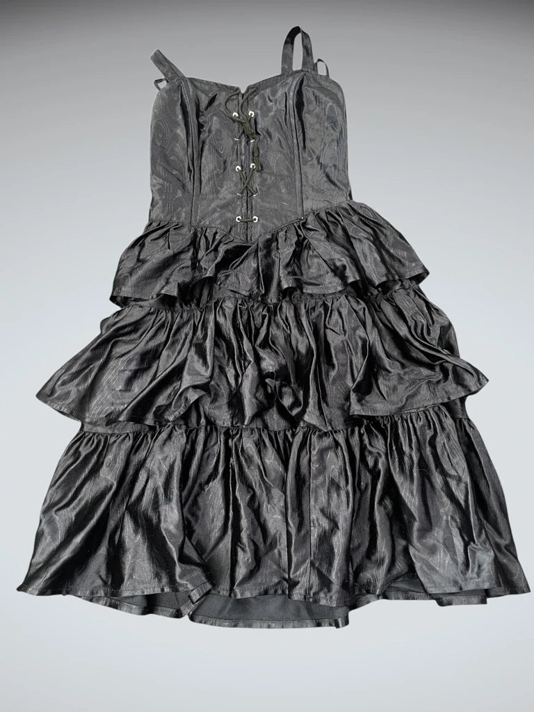 Black Ruffle Corset Dress (XS)