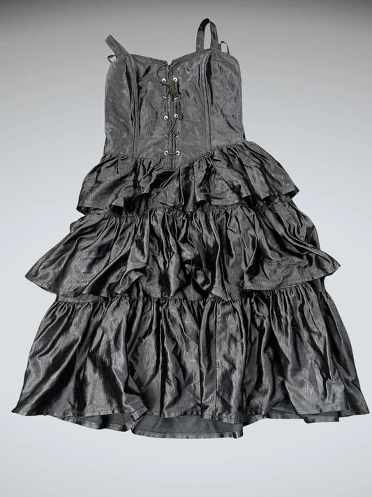 Black Ruffle Corset Dress (XS)